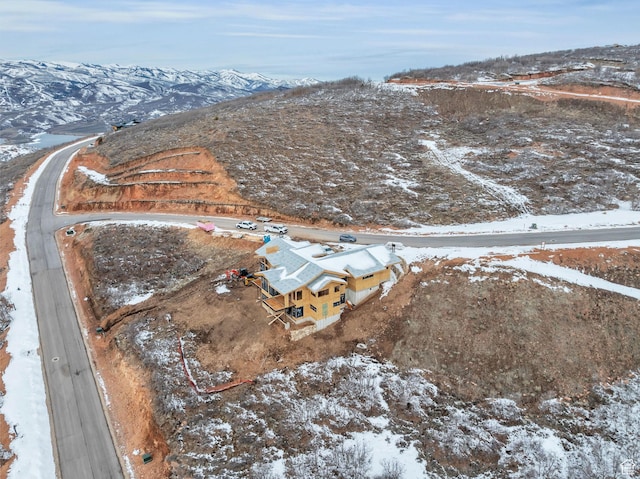 2127 E Peak Dr, Hideout, UT 84036 - snowy aerial view featuring a mountain view
