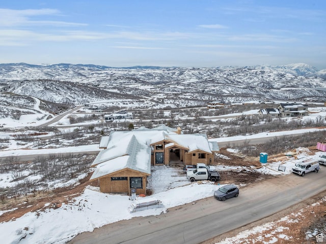 2127 E Peak Dr, Hideout, UT 84036 - snowy aerial view featuring a mountain view