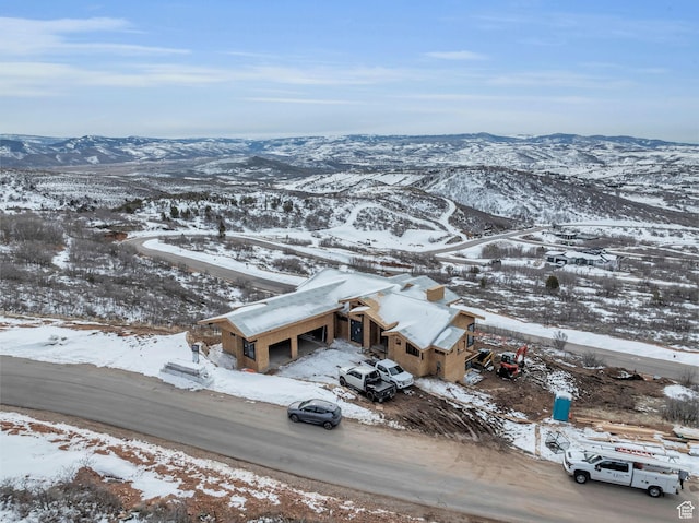 2127 E Peak Dr, Hideout, UT 84036 - snowy aerial view with a mountain view