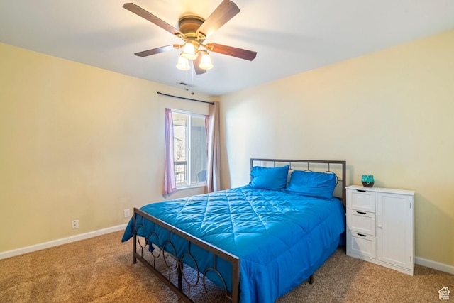 5809 S Waterbury Dr Unit D, Murray, UT 84121 - bedroom featuring a ceiling fan, carpet flooring, baseboards, and visible vents