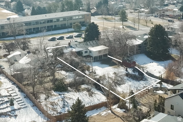 view of snowy aerial view