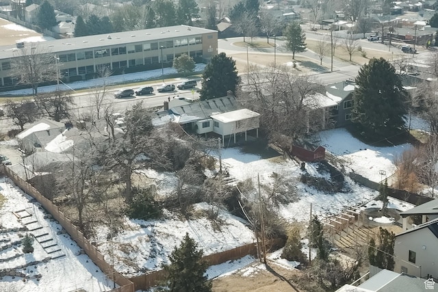 view of snowy aerial view