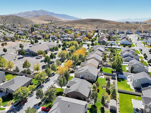 aerial perspective of suburban area featuring mountains