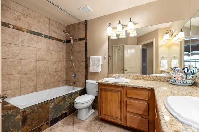 1815 N Red Mountain Dr, Santa Clara, UT 84765 - full bathroom with visible vents, toilet, tiled shower / bath, and a sink