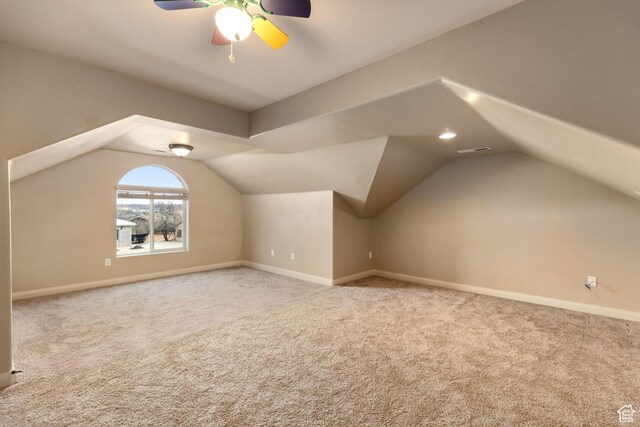 1815 N Red Mountain Dr, Santa Clara, UT 84765 - additional living space with lofted ceiling, baseboards, visible vents, and carpet floors