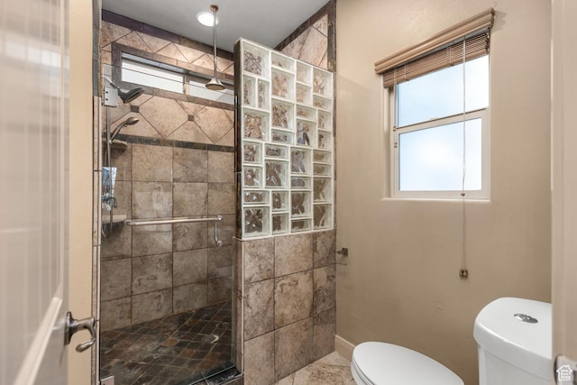 1815 N Red Mountain Dr, Santa Clara, UT 84765 - bathroom featuring toilet, baseboards, and tiled shower