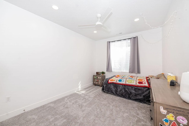 1959 E Deer Crest Cir N, Logan, UT 84341 - bedroom featuring recessed lighting, carpet, baseboards, and ceiling fan