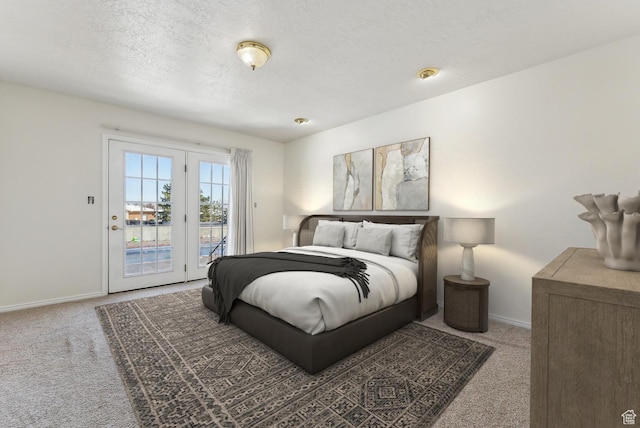 3902 W Angus Dr, South Jordan, UT 84009 - carpeted bedroom with access to exterior, baseboards, and a textured ceiling
