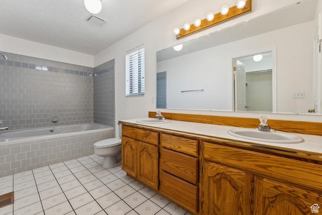 3902 W Angus Dr, South Jordan, UT 84009 - bathroom with tile patterned floors, toilet, and double vanity