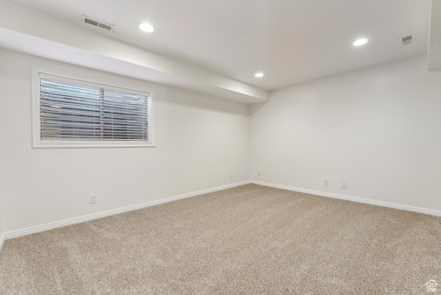3902 W Angus Dr, South Jordan, UT 84009 - finished below grade area with carpet flooring, baseboards, and recessed lighting
