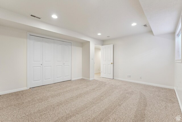 3902 W Angus Dr, South Jordan, UT 84009 - unfurnished bedroom featuring carpet, recessed lighting, baseboards, and a closet