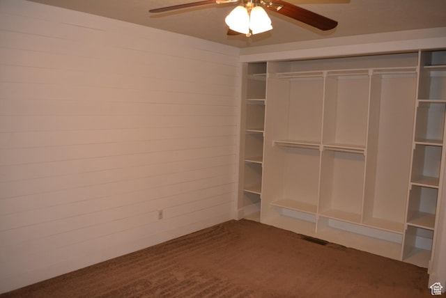 4023 W Severn Cir S, Jordan, UT 84009 - unfurnished bedroom with dark colored carpet, a closet, and ceiling fan