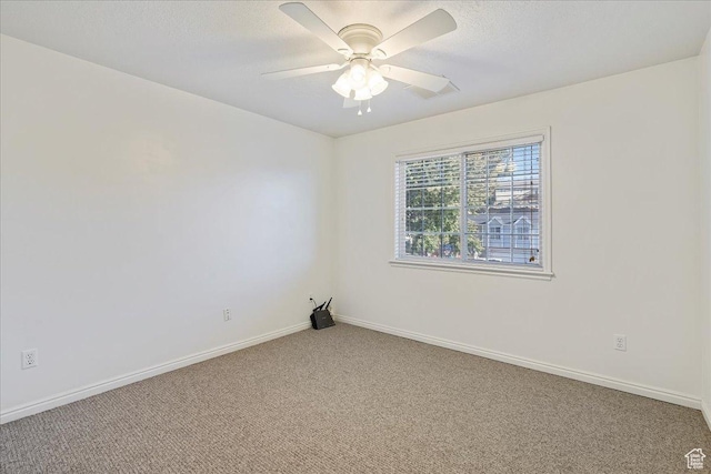 965 E 3400 N, Layton, UT 84040 - spare room with ceiling fan, a textured ceiling, baseboards, and carpet floors