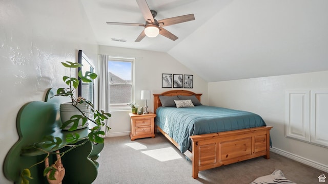 125 N 1430 E, Spanish Fork, UT 84660 - carpeted bedroom with lofted ceiling, baseboards, and a ceiling fan