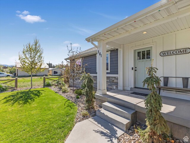 361 W 200 N, Heber City, UT 84032 - doorway to property featuring stone siding