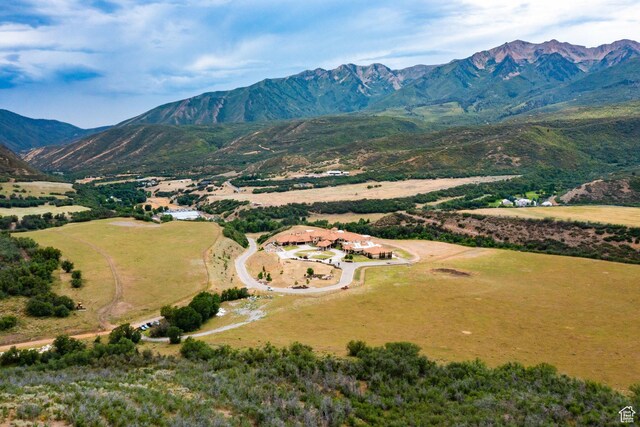 8272 Left Fork Hobble Creek Rd, Springville, UT 84663 - bird's eye view featuring a mountain view