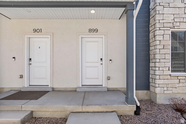899 N 1330 E, Spanish Fork, UT 84660 - view of exterior entry with stucco siding and stone siding
