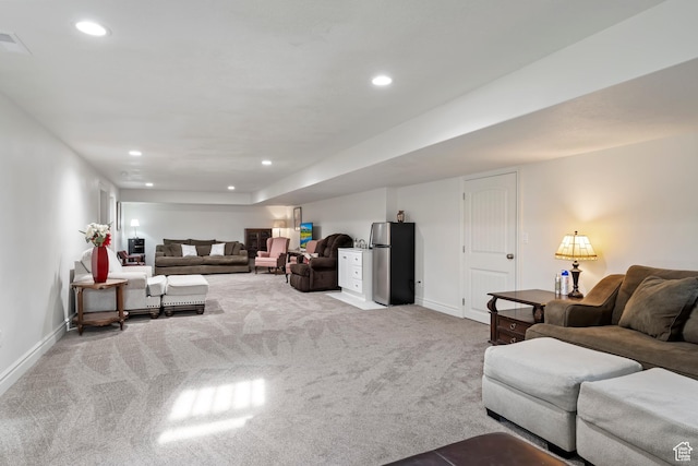1251 N 2525 W, Clinton, UT 84015 - carpeted living area featuring visible vents, recessed lighting, and baseboards