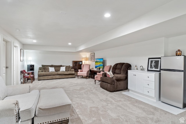 1251 N 2525 W, Clinton, UT 84015 - living room featuring recessed lighting and light colored carpet