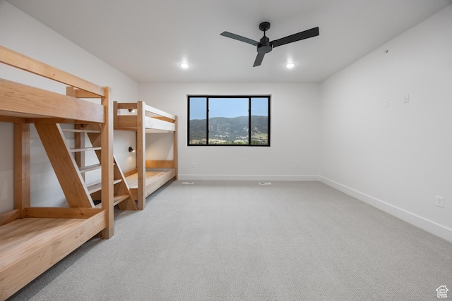 3884 N 4975 E Unit B207, Eden, UT 84310 - unfurnished bedroom featuring recessed lighting, ceiling fan, carpet floors, and baseboards