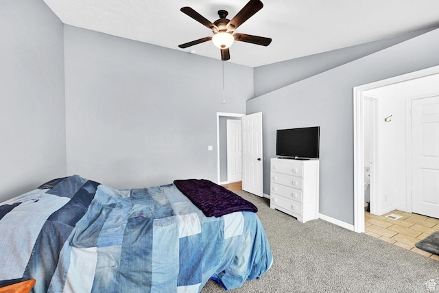 1461 E Antelope Dr, Layton, UT 84040 - carpeted bedroom featuring lofted ceiling, a ceiling fan, and baseboards