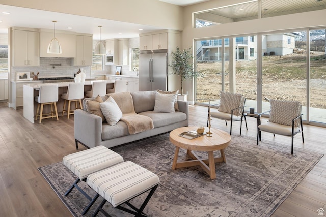 882 E 740 S, Salem, UT 84653 - living room with light wood-style flooring and recessed lighting