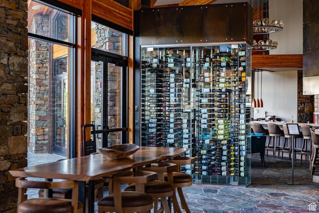 6902 Painted Valley Pass, Park City, UT 84098 - wine area with electric panel and stone finish flooring