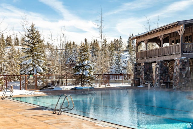 6902 Painted Valley Pass, Park City, UT 84098 - snow covered pool with a patio and a community pool