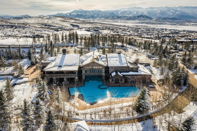 6902 Painted Valley Pass, Park City, UT 84098 - snowy aerial view with a mountain view
