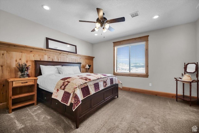 29125 N 11090 E, Fairview, UT 84629 - carpeted bedroom featuring a textured ceiling, recessed lighting, and a ceiling fan