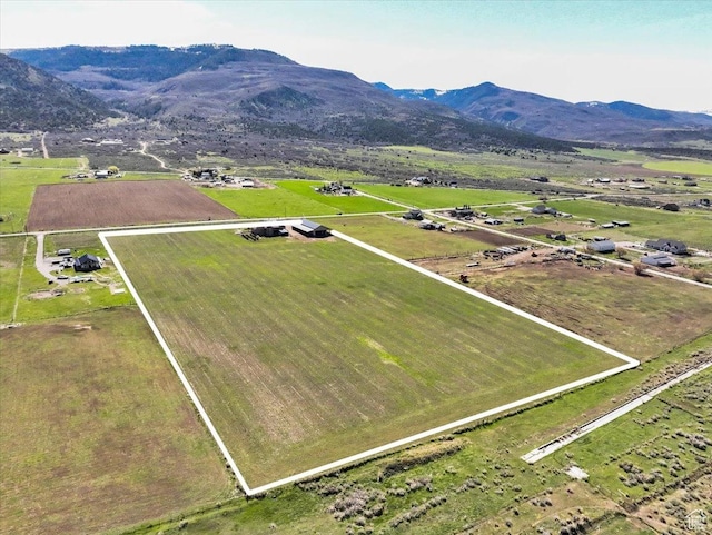 29125 N 11090 E, Fairview, UT 84629 - aerial view of sparsely populated area with property boundaries highlighted and a mountain backdrop