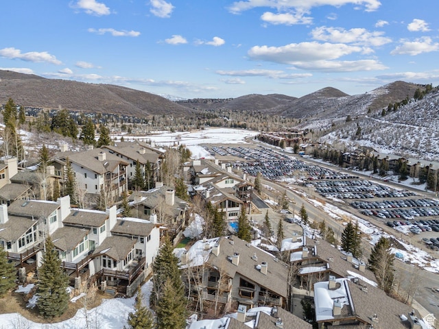 bird's eye view with a residential view and a mountain view