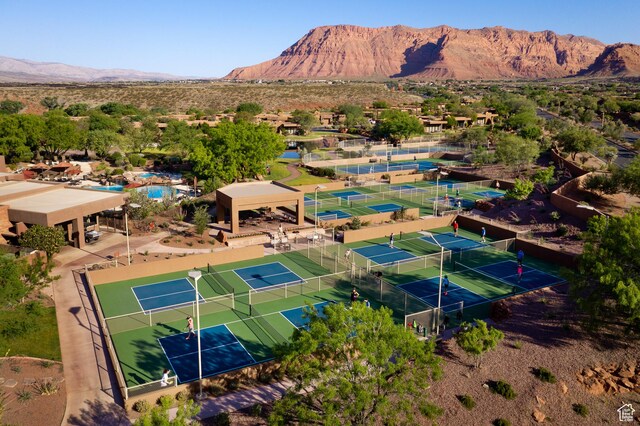 2139 W Cougar Rock Cir S Unit 135, St George, UT 84770 - aerial view of a mountain backdrop and a pool area