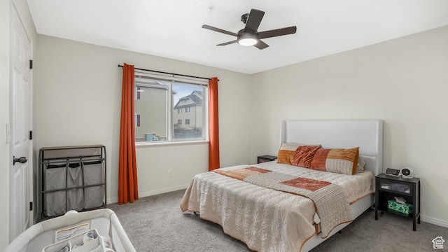 3477 E Rdg Route Rd Unit 5, Eagle Mountain, UT 84005 - bedroom with baseboards, carpet, and ceiling fan