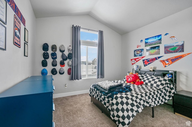 5131 N Stratford Dr W, Stansbury Park, UT 84074 - carpeted bedroom featuring lofted ceiling and baseboards