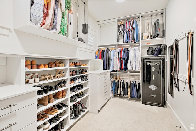 spacious closet with carpet flooring