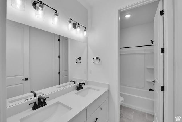 1811 N 375 W Unit 8, Harrisville, UT 84404 - bathroom featuring double vanity,  shower combination, tile patterned floors, and recessed lighting