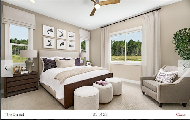 1811 N 375 W Unit 8, Harrisville, UT 84404 - carpeted bedroom with recessed lighting, baseboards, and a ceiling fan