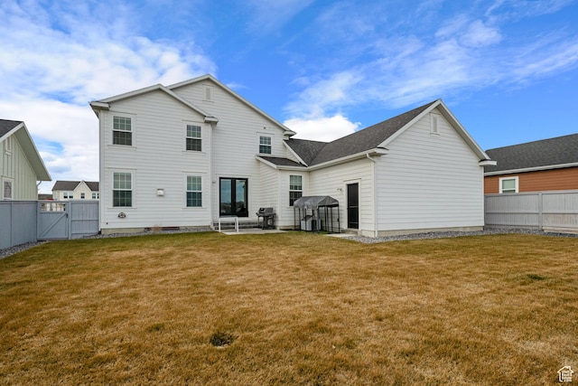 238 W Founders Blvd, Saratoga Springs, UT 84045 - back of property with a gate, a yard, a patio area, and fence