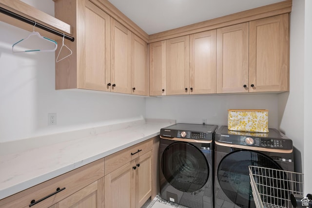 238 W Founders Blvd, Saratoga Springs, UT 84045 - clothes washing area featuring cabinet space and washer and dryer
