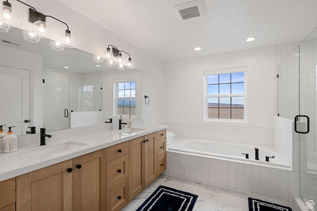 238 W Founders Blvd, Saratoga Springs, UT 84045 - full bathroom featuring a sink, visible vents, and a garden tub