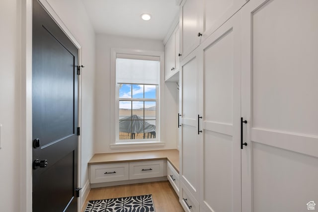 238 W Founders Blvd, Saratoga Springs, UT 84045 - mudroom featuring baseboards and light wood-style floors