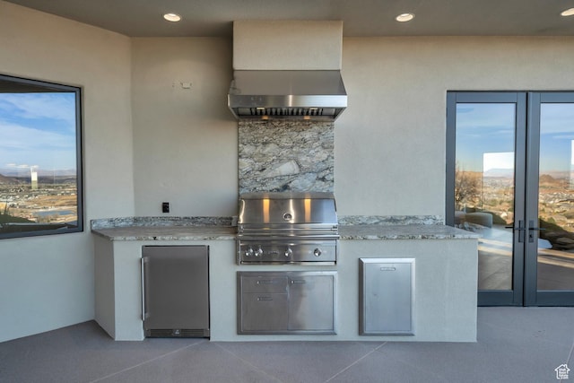 2031 E Cliff Point Dr, St George, UT 84790 - view of patio with area for grilling and french doors