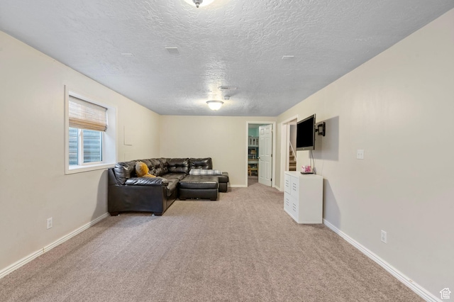 13105 S 2420 W, Riverton, UT 84065 - carpeted living area with a textured ceiling and baseboards