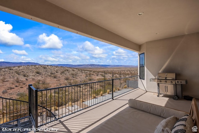 3218 E Rimrunner Dr, St George, UT 84790 - balcony with a mountain view and a grill