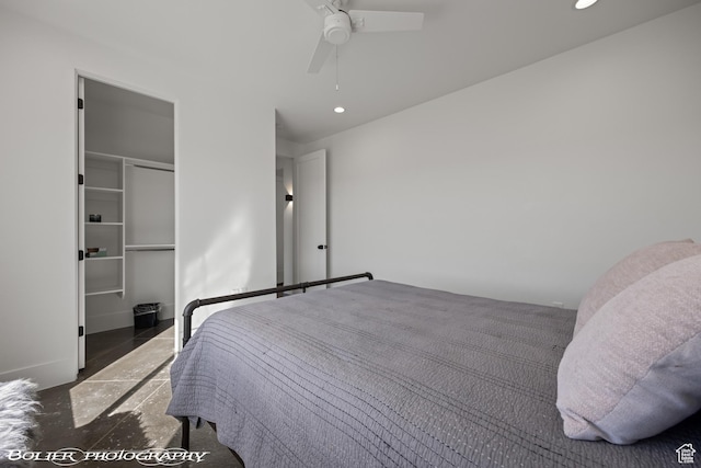 3218 E Rimrunner Dr, St George, UT 84790 - bedroom featuring recessed lighting, a closet, and ceiling fan