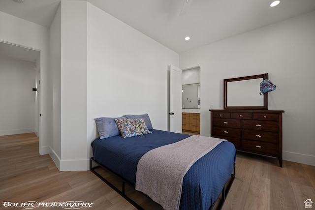 3218 E Rimrunner Dr, St George, UT 84790 - bedroom featuring recessed lighting, baseboards, and light wood-type flooring