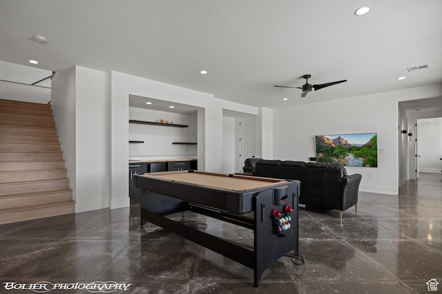 3218 E Rimrunner Dr, St George, UT 84790 - rec room featuring recessed lighting, indoor wet bar, and billiards
