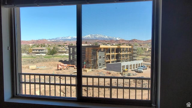 exterior details with a mountain view