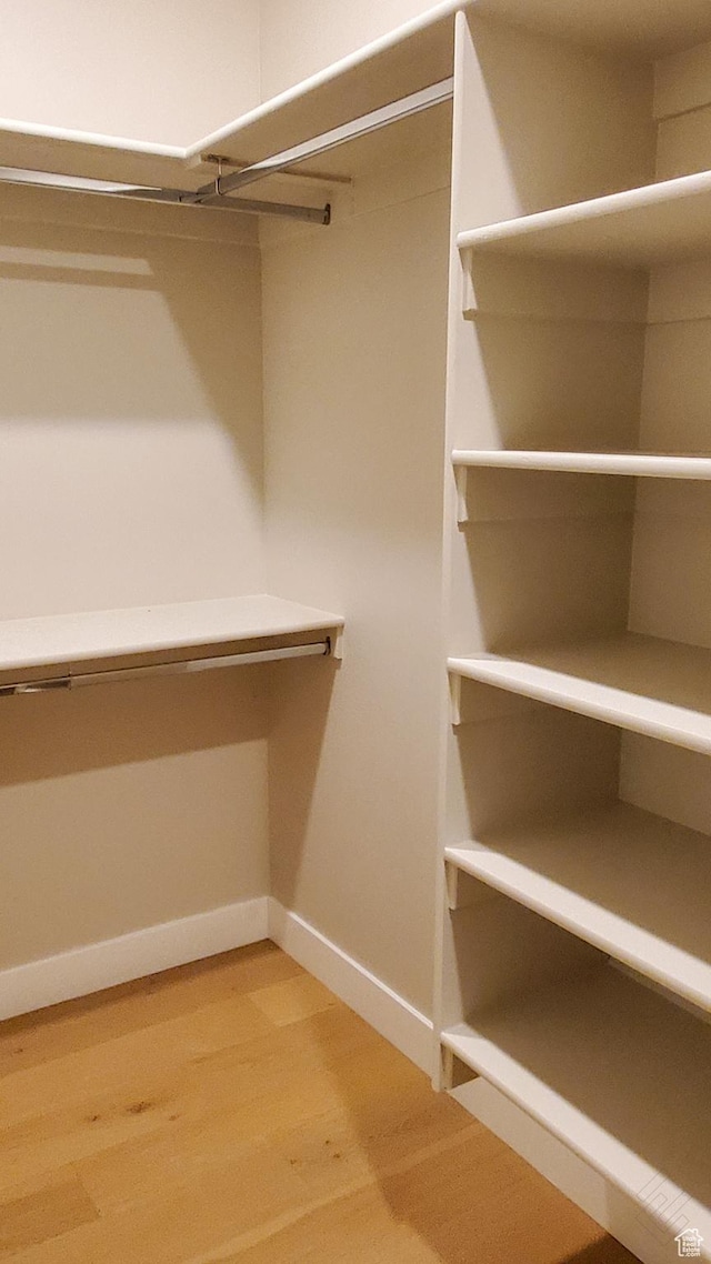 spacious closet with light wood-type flooring